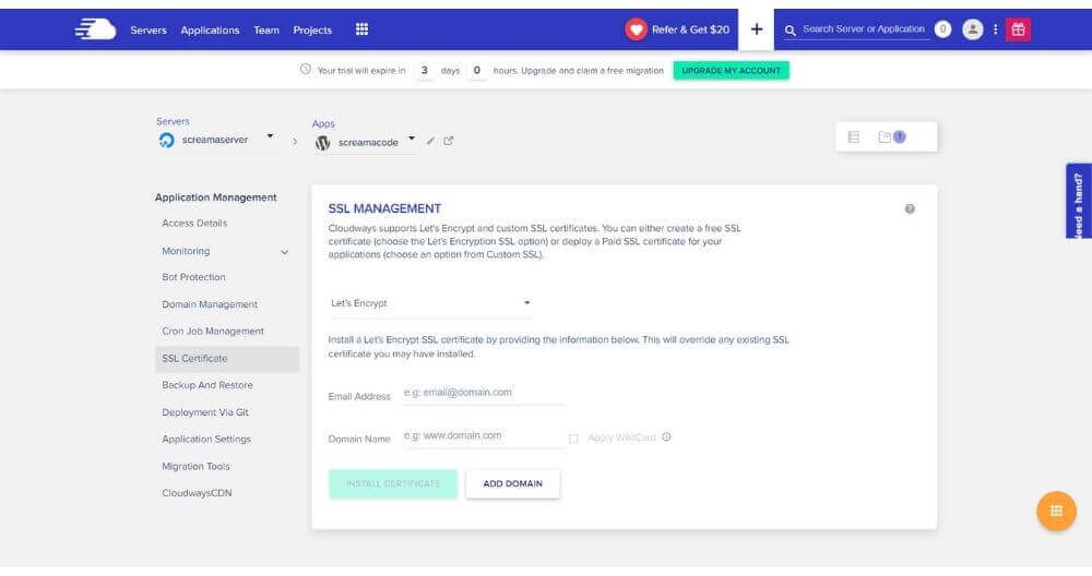 cloudways free ssl